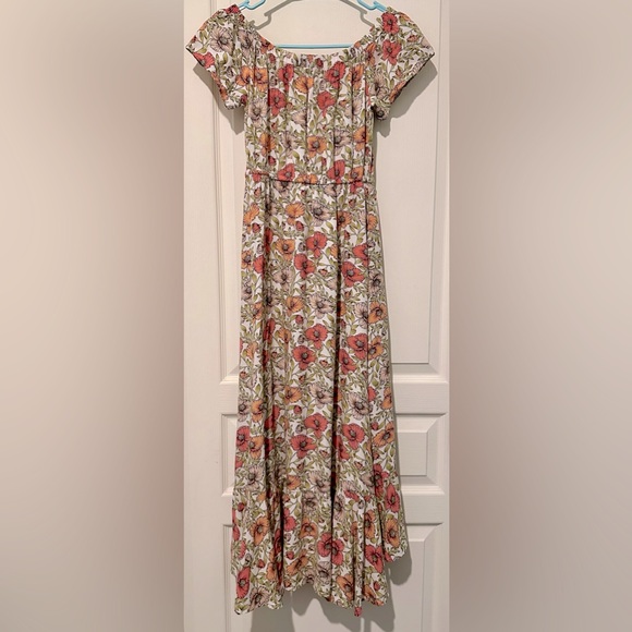 Anthropologie | Abel the Label Shor On/Off Shoulder Floral High/Low Midi Dress - Picture 4 of 6
